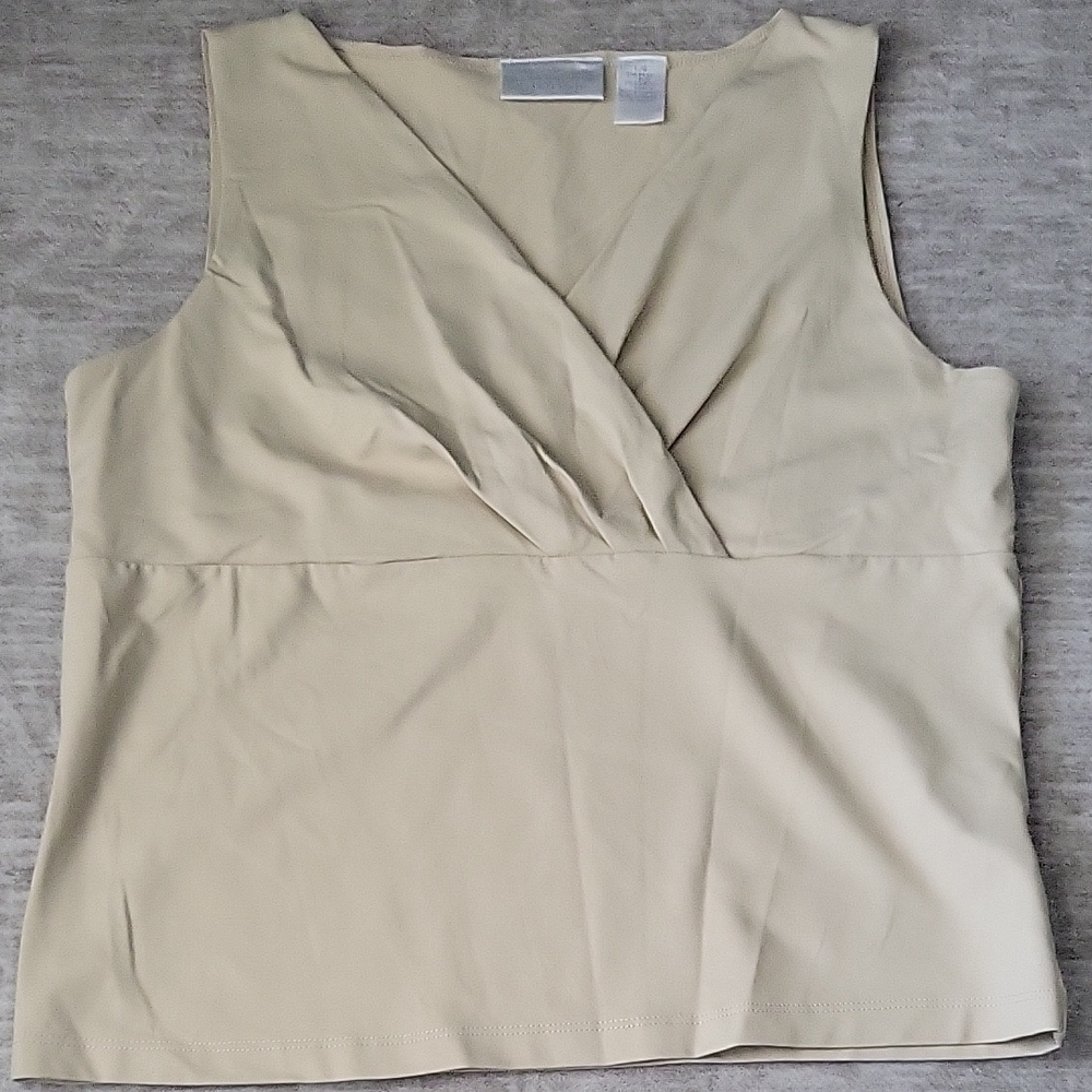 Worthington Beige Sleeveless Blouse